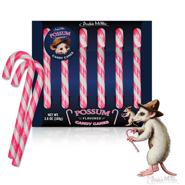 4 BOX SET Bacon Mac & Cheese Pickle Possum Flavored Candy Canes - Archie McPhee