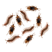 16 PK Realistic Fake Cockroaches Centipedes Prank Bugs Insects Rubber Halloween