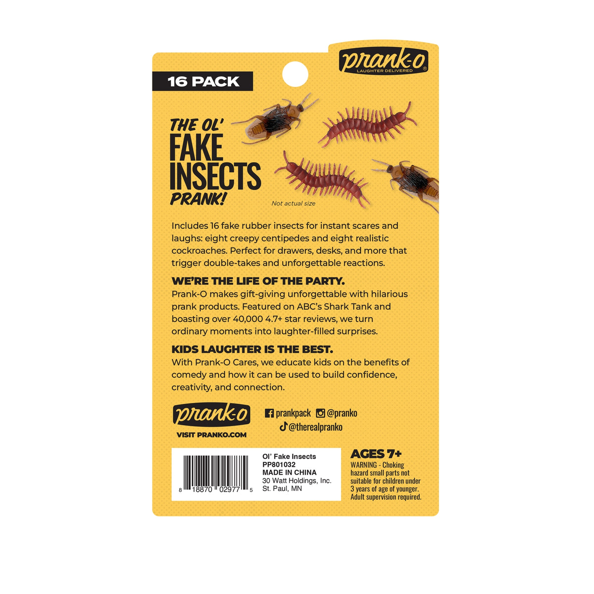 16 PK Realistic Fake Cockroaches Centipedes Prank Bugs Insects Rubber Halloween