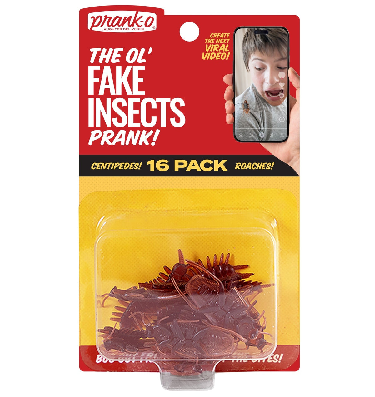 16 PK Realistic Fake Cockroaches Centipedes Prank Bugs Insects Rubber Halloween