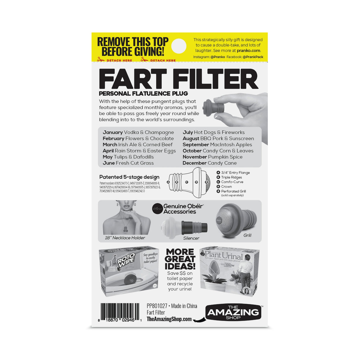 😂 Fart Filter Personal Flatulence Plug 💨 Farting Stink Butt Prank GaG Gift