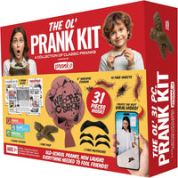 31 Piece Prank Kit – Funny Practical Joke Set Fake Poop, Whoopee, Insects, Flyers etc.