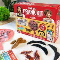 31 Piece Prank Kit – Funny Practical Joke Set Fake Poop, Whoopee, Insects, Flyers etc.
