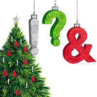 Punctuation Ornaments - Christmas Tree Glitter Decoration Art ® Archie McPhee