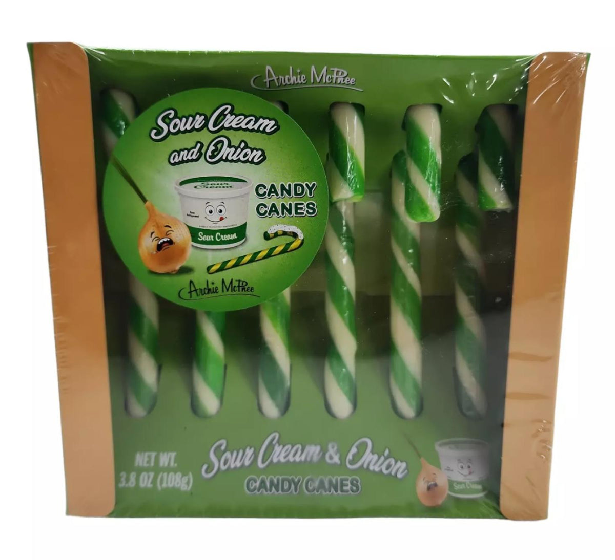 Sour Cream & Onion Candy Canes - DISGUSTING! Gag Prank Joke Gift - Archie McPhee