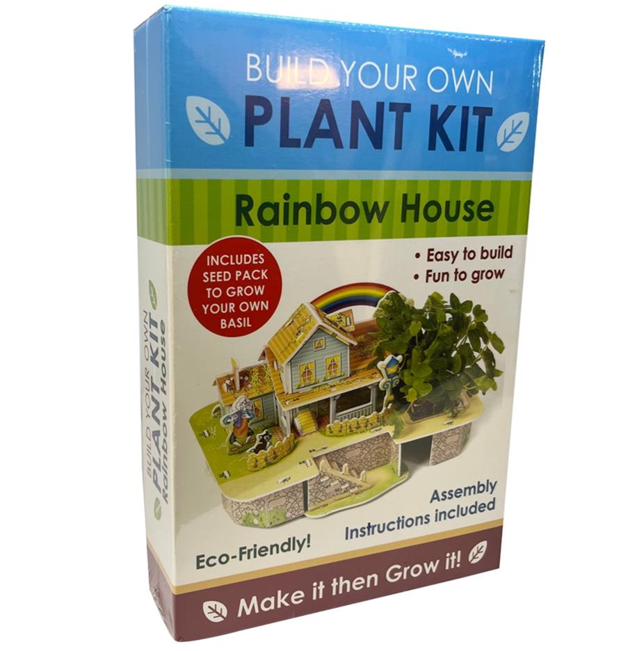 "Build Your Own" 3D Mini Rainbow House Plant Puzzle Garden Kit - Grows Basil