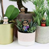 4-pk Mini Rap Legends Planter Figurines  "Slug Life"  Plant Pot Marker Decorations