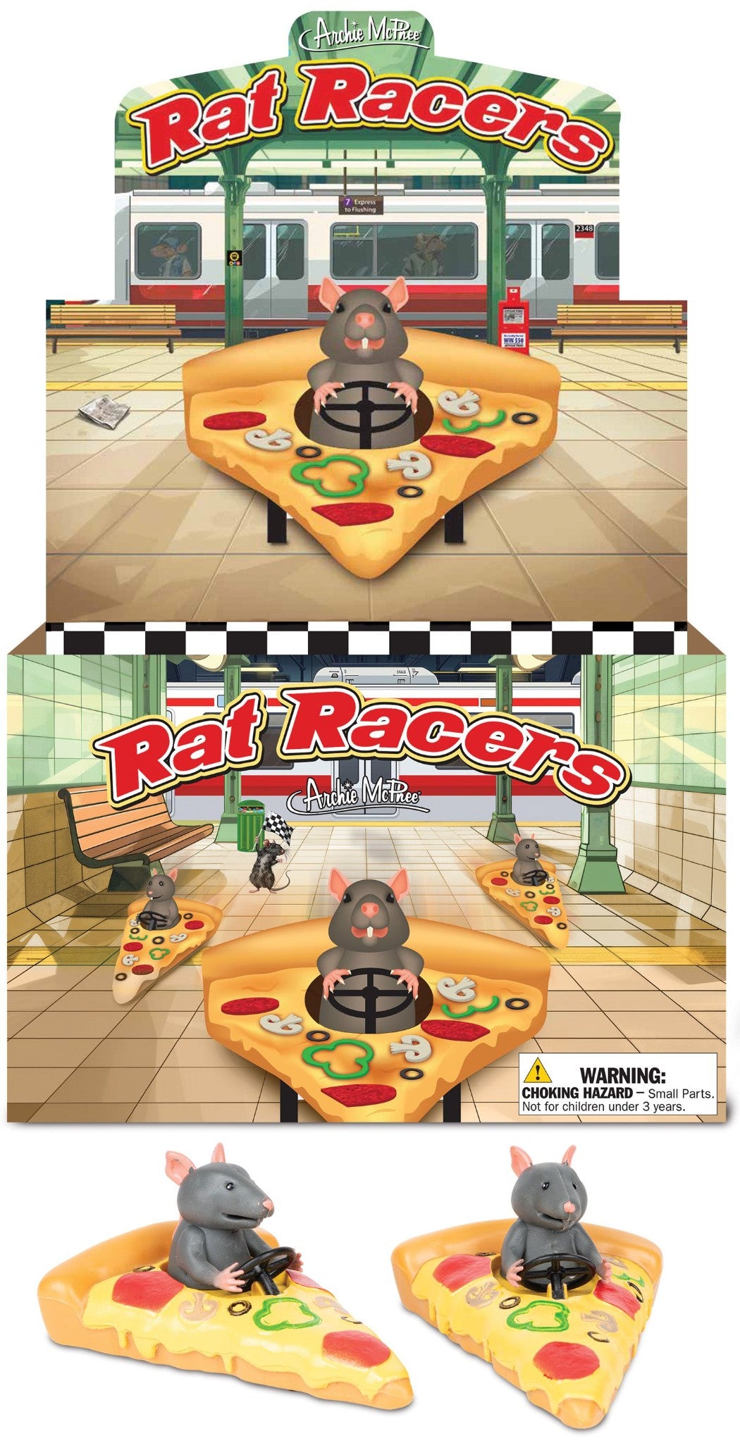 Rat Racers (set of 2)  Funny Pull Back Race Toy Cars Figures - Archie McPhee