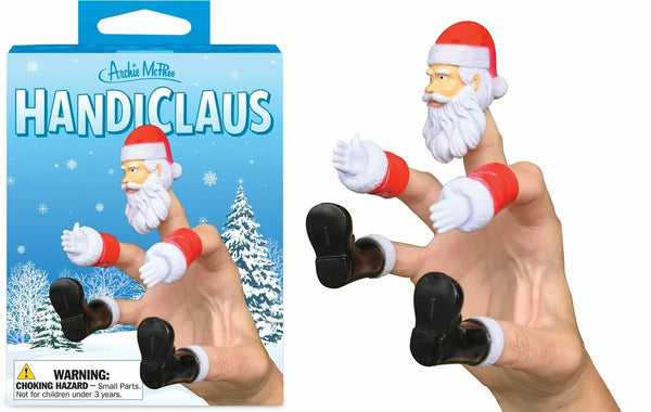 HANDICLAUS - Santa Claus Tiny Hands Puppet Christmas Holiday Toy - Archie McPhee