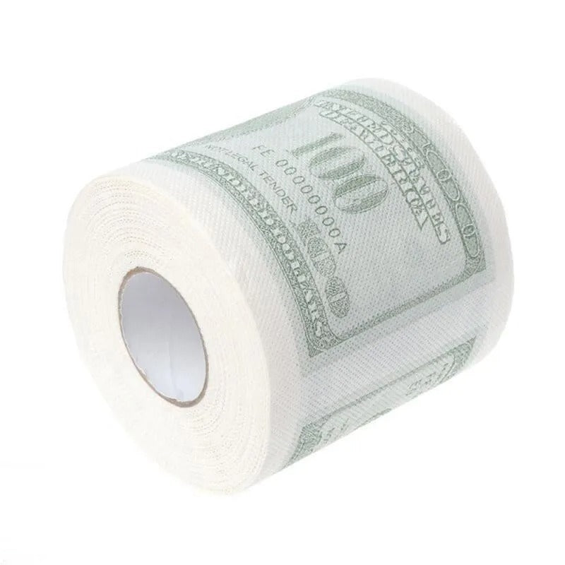 Rouleau de papier toilette argent 100 dollars papier mouchoir TP Benjamin Funny Gag Bath Joke $