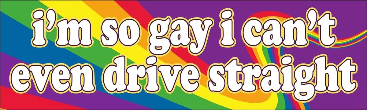 "So Gay Can't Drive Straight" Prank Magnetic Car Bumper Magnet Sign – USA Made!