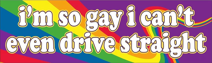 "So Gay Can't Drive Straight" Prank Magnetic Car Bumper Magnet Sign – USA Made!