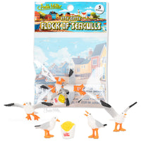 5pc Itty Bitty 🕊️  Flock of Seagulls Toy Set of Birds + Fries 🍟 Archie McPhee
