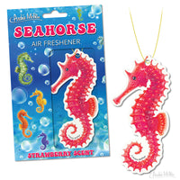 SEAHORSE Cute Car Home Air Freshner - (Strawberry Scent) - Archie McPhee