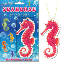 SEAHORSE Cute Car Home Air Freshner - (Strawberry Scent) - Archie McPhee