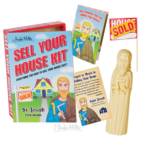 Sell Your House Home Kit w/ Saint Joseph Statue - GOOD LUCK ~ Archie McPhee