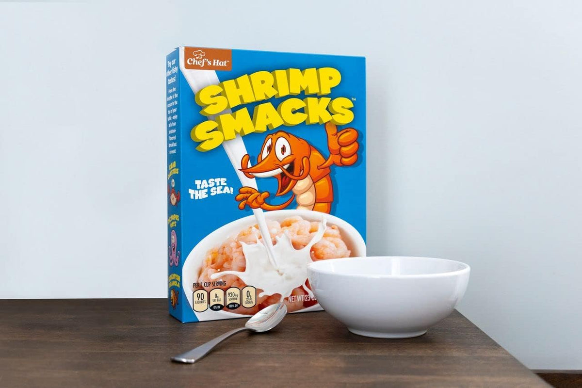 🦐 Prank Cereal Box – Shrimp Smacks Gag Gift Box is a hilarious joke present featuring an animated shrimp design, perfect for surprising anyone and making them laugh. Great as a funny gift for friends or family!.