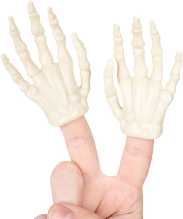 Glow-in-the-Dark Skeleton Finger Hands (Set of 2) Puppet Toys  - Archie McPhee