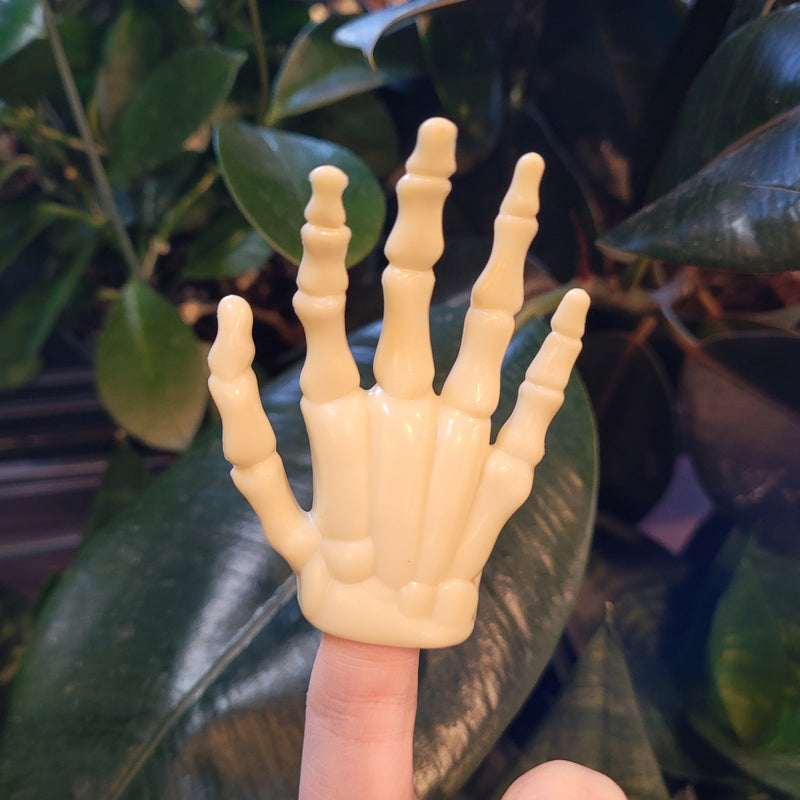 Glow-in-the-Dark Skeleton Finger Hands (Set of 2) Puppet Toys  - Archie McPhee