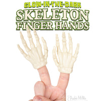 Glow-in-the-Dark Skeleton Finger Hands (Set of 2) Puppet Toys  - Archie McPhee