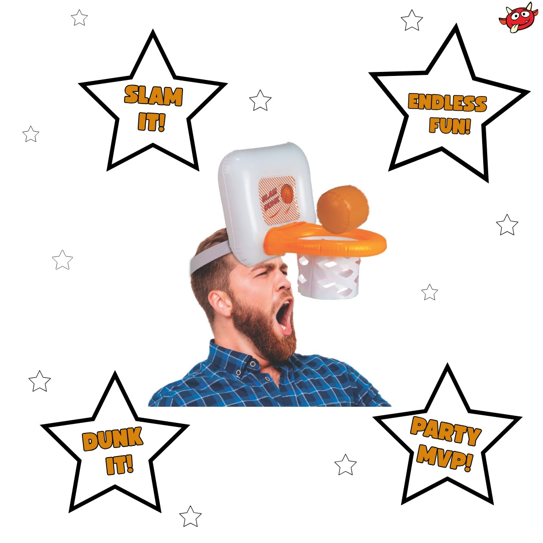 🏀😂 Inflatable Slam Dunk Head Hoop Basketball Game 60 Second Party Challenge