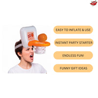🏀😂 Inflatable Slam Dunk Head Hoop Basketball Game 60 Second Party Challenge