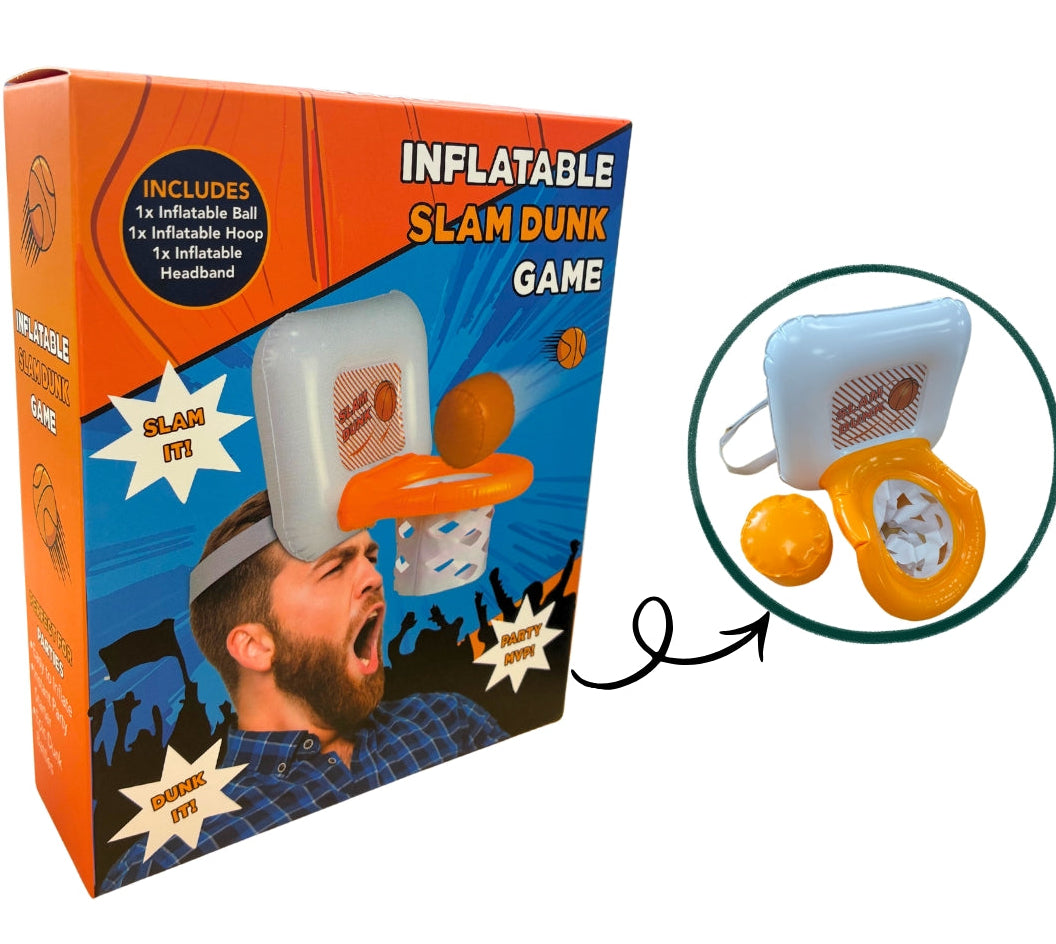 🏀😂 Inflatable Slam Dunk Head Hoop Basketball Game 60 Second Party Challenge