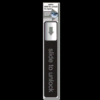 The RETRO Slide to Unlock Magnet – a 17" magnet designed for iPhone, iPod, car, or fridge use from Big Mouth Inc – features a long rectangular design with "Slide to Unlock" text in the center and an arrow pointing down at the top.