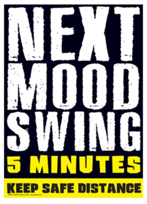 Metal Tin Sign "Next Mood Swing 5 Minutes - Keep Safe Distance" Wall Decor #C-11