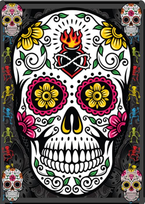 Metal Tin Sign "Mexican Sugar Skull" Colorful Office Bedroom Wall Decor  #E-101