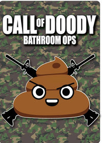 Metal Tin Sign "CALL of DOODY Bathroom Ops" Funny Potty Wall Decor #F-101