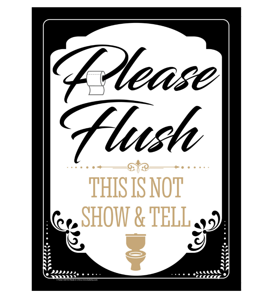 Metal Tin Sign "PLEASE FLUSH: This is not Show & Tell" Bathroom Potty Decor #F41