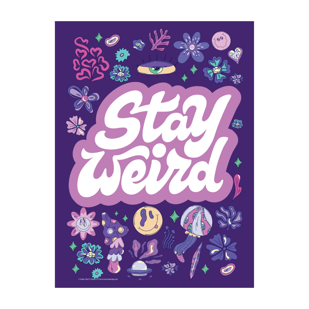 Metal Tin Sign "STAY WEIRD" Bedroom Office Home Kitchen Wall Decor #G-101