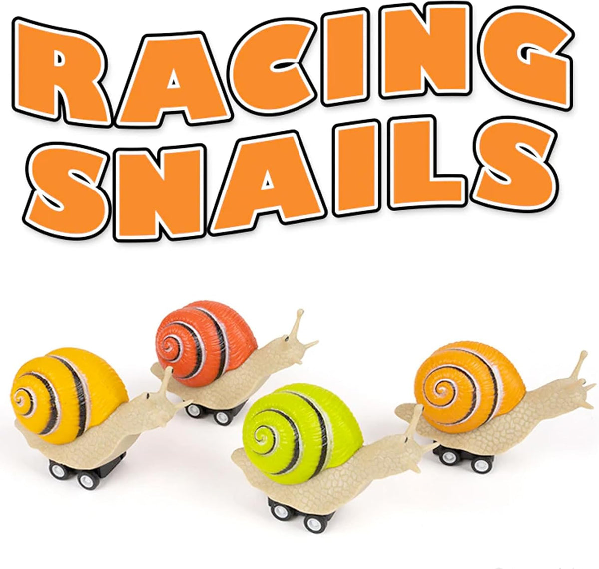 Racing Snails (set of 4)  "Pull Back Race Toys!"   Archie McPhee