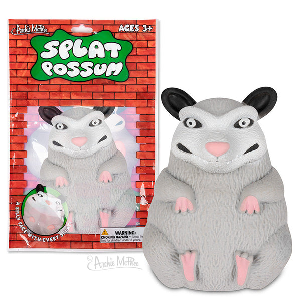 SPLAT POSSUM Squishy Squish Squeezable Stress Figure Toy - Archie McPhee