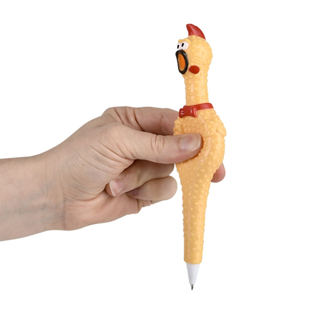 😂🐔 Set of 2 – 7" Rubber Chicken Pens 🖊️ (Yes… This Is Real Life) Funny Gag