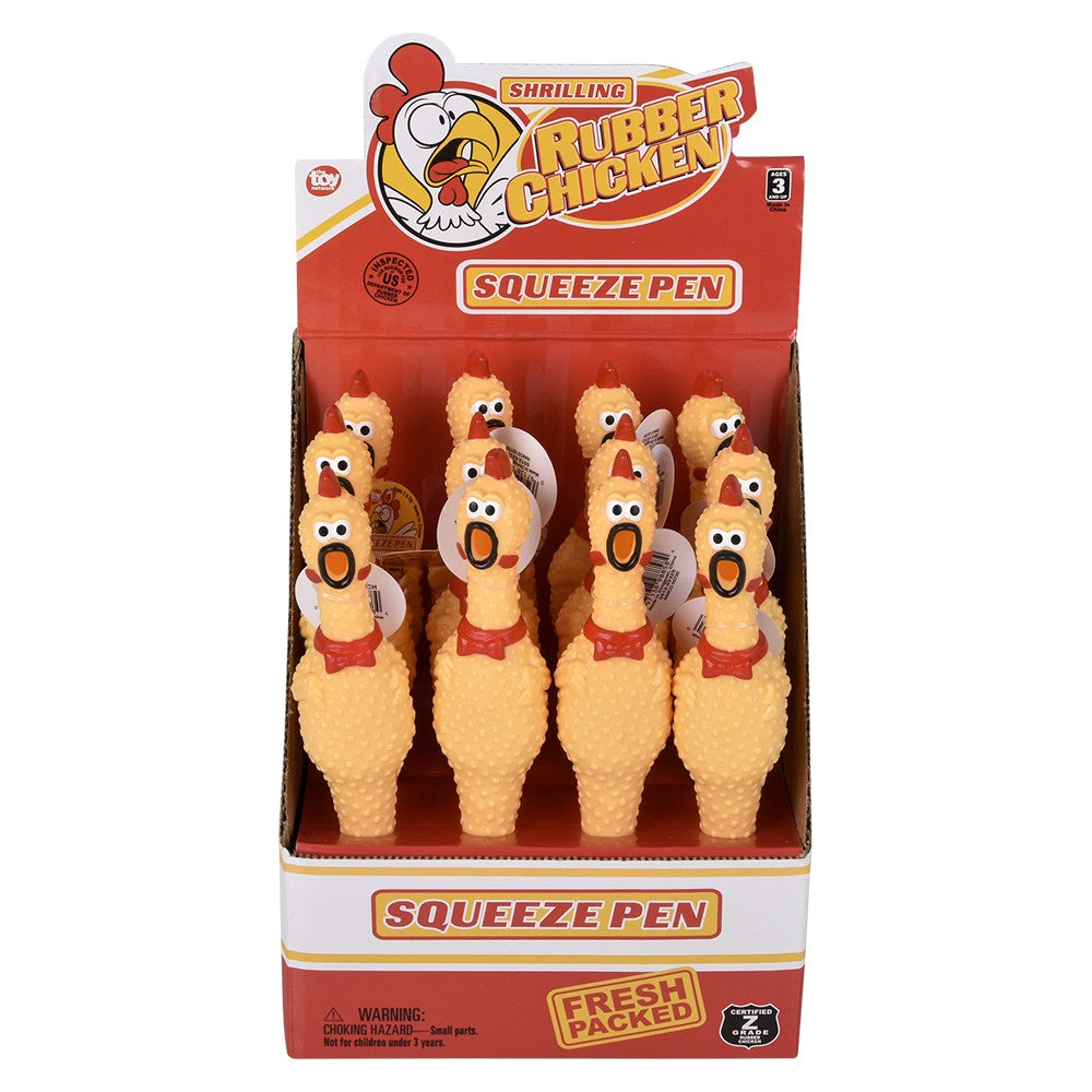 Case of 12 – 7" Rubber Chicken Pens 🐔 🖊️ (Yes… This Is Real Life😂) Funny Gag
