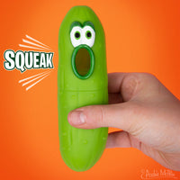 SQUEAK PICKLE - Squeaking Sounds Stress Squeeze Gag Gift Toy - Archie McPhee