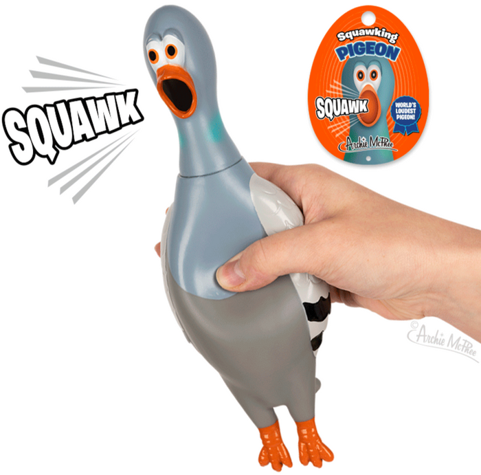 Squawking Rubber Pigeon Bird - Loud Squeaking Classic Gag Toy - Archie McPhee