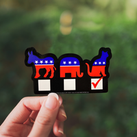 "Republican NO, Democrat NO, Cat YES!" Sticker Die-Cut Car Decal - Made in USA