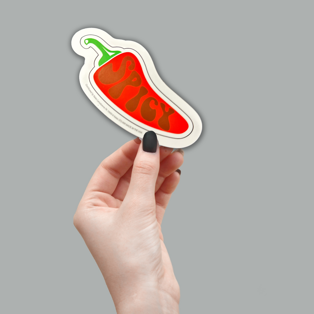 "SPICY" Red Hot Chili Pepper Sticker Die-Cut Car Window Decal - Made in USA