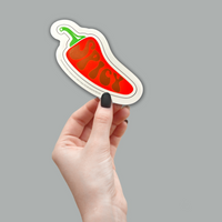 "SPICY" Red Hot Chili Pepper Sticker Die-Cut Car Window Decal - Made in USA