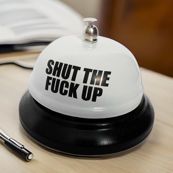 🤣 Shut The F*%k Up Bell 🔔 Funny Novelty Office Desk Home Gag Joke Gift STFU!