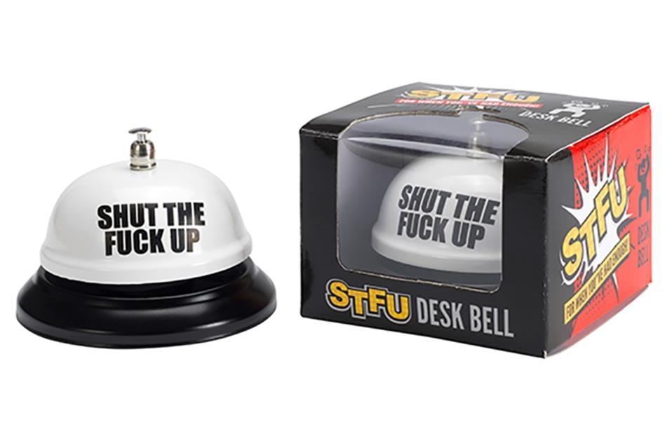 🤣 Shut The F*%k Up Bell 🔔 Funny Novelty Office Desk Home Gag Joke Gift STFU!