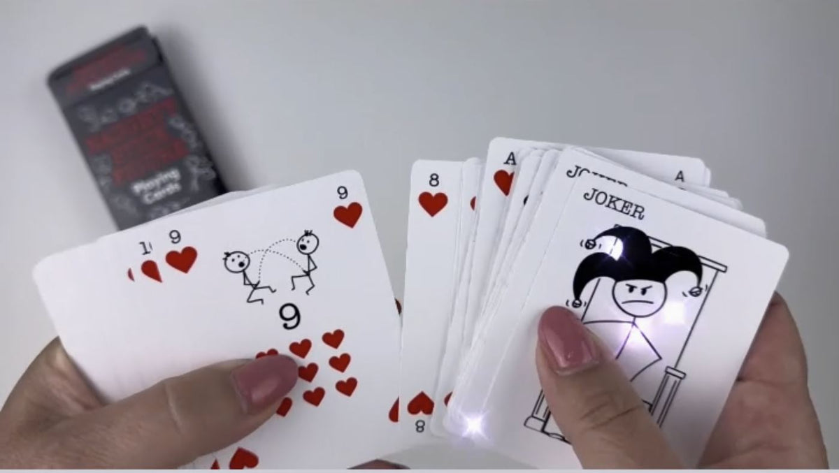🔥 Naughty Stick Figure Playing Deck of Cards - Adult Funny Gag Gift Party Humor