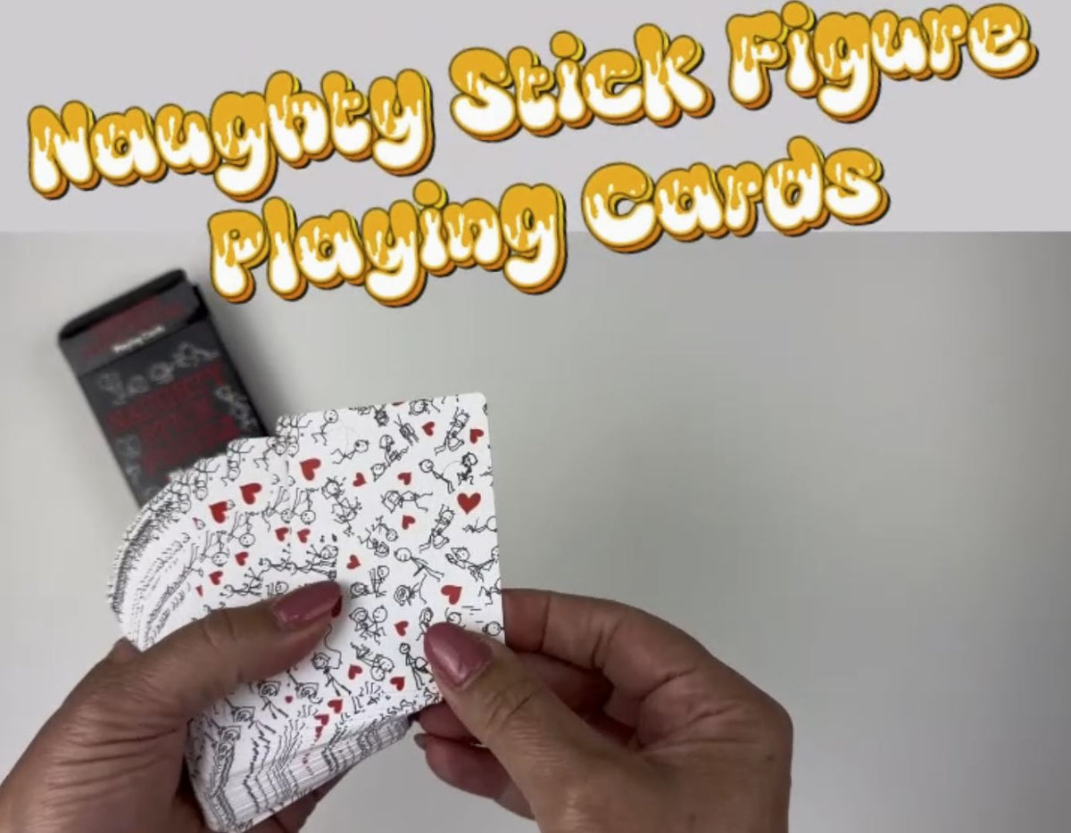 🔥 Naughty Stick Figure Playing Deck of Cards - Adult Funny Gag Gift Party Humor