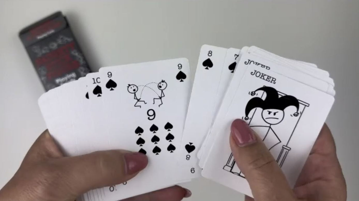 🔥 Naughty Stick Figure Playing Deck of Cards - Adult Funny Gag Gift Party Humor