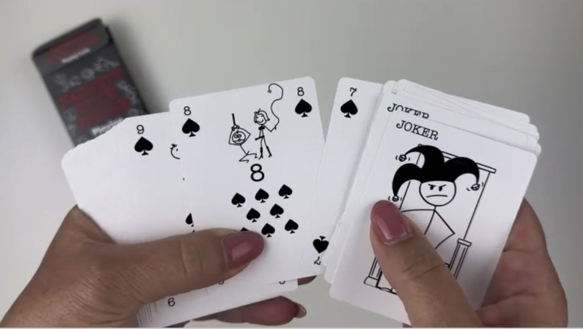 🔥 Naughty Stick Figure Playing Deck of Cards - Adult Funny Gag Gift Party Humor