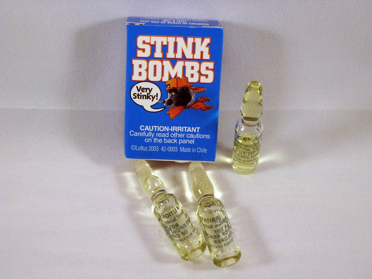 1 Box of 3 Glass Stink Bomb Vials - Stinky Smelly Odor - Gag Prank Joke