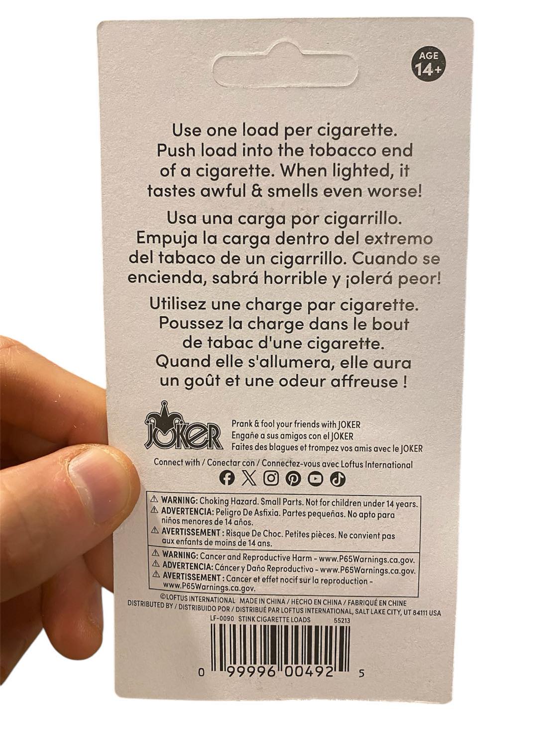 cigarette loads prank Morris Costumes Stink Load 00 Height Cigarette Bangers - Cig Crackers